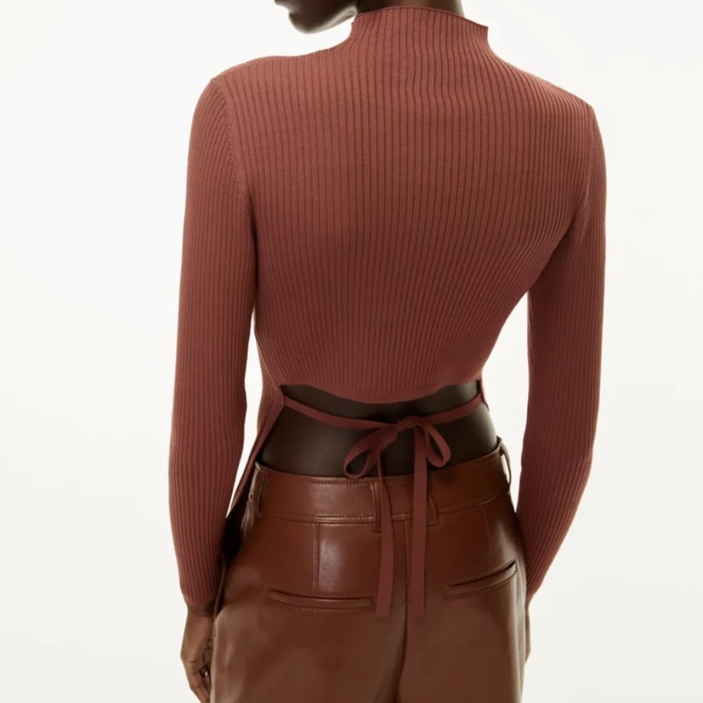 Babaton Sculpt Knit Tie-Back Longsleeve